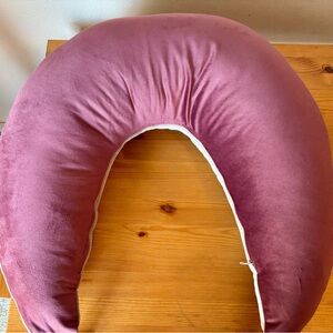 Valari Premium Pink and Cream Suede Support Pillow for Gamers and Crafters